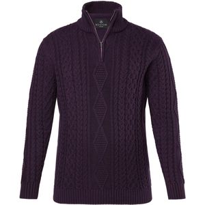 Boston Park - Heren - Boston Park troyer gebreid kabelsteek tot 86 - Donker violet - Maat 68+
