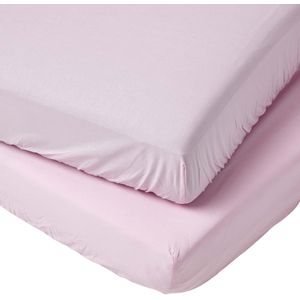 Homescapes - Baby Hoeslaken - 2 stuks - 100% Egyptisch Katoen - Draaddichtheid 200 - Roza - 60x120 cm