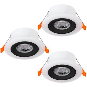 EGLO Calonge Inbouwspot - LED - Ø 10 cm - Zwart/Wit - Set van 3