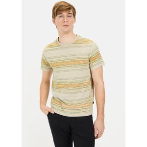 camel active T-shirt met streeppatroon gemaakt van katoen - Maat menswear-M - Geel