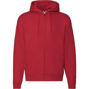 Fruit Of The Loom Heren Met Ritssluiting Sweatshirt Met Capuchon / Hoodie (Rood)