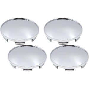 Eamber - Set van 4 verchroomde wieldoppen, 68 mm diameter, geschikt voor 6 clips autobanden.