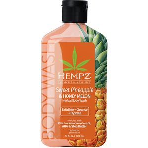 Hempz Original Sweet Pineapple & Honey Melon Herbal Body Wash 500 ml - Bodywash Shower Gel - Douchegel voor Dames en Heren - Ananas Honing Meloen
