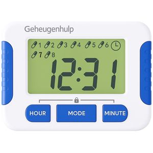 Medicijnalarm–8 alarmen –Timer–Lock – Geheugenhulp