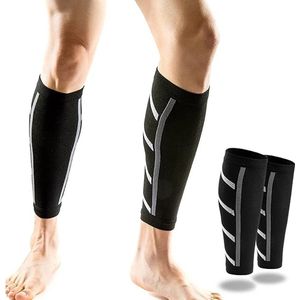 Kuitcompressiekousen, beencompressiesokken, kuitcompressiesokken, ademend, antislip kuitondersteuning voor hardlopen, sporten, vliegtuigen, wandelen en marathons. - zwart