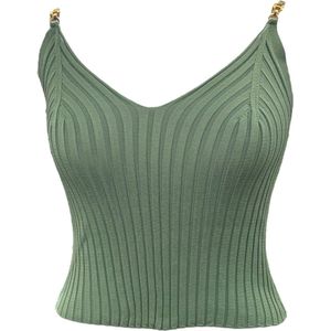 Dames hemd slim met gouden haak 47cm | Groen