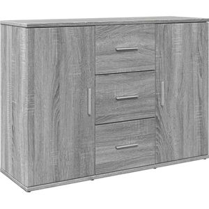 vidaXL - Dressoir - 90,5x29,5x65 - cm - bewerkt - hout - grijs - sonoma - eikenkleur