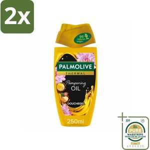 Palmolive Douchegel Thermal Pampering Oil 250 ml - Voordeelverpakking - 2 stuks - Verzorgend - Herstellend