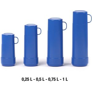 Geïsoleerde dubbelwandige glazen fles met vacuüm 1/2 L blauw