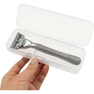 Scheermes Opbergbox - Transparant - Scheermeshouder - Reisetui voor Mannen - 5,5 x 14 cm
