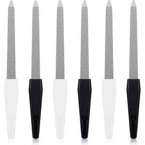 Nagelvijlset van 2 stuks - Natuurlijke dubbelzijdige roestvrijstalen nagelvijl met antislip handgreep, wasbaar voor vrouwen en mannen - Ideaal voor teennagels