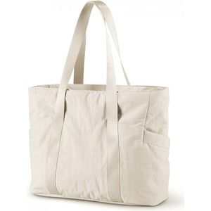 Dames Handtassen - Dames Tas Shopper Met Rits - Grote Schoudertas / Handtas Dames - Schooltas - Schoudertas - Laptoptas - Dames Tas - Handtas - Shopper - Weekendtas - Boodschappentas - Strandtas - Yoga / Geschiktheid / Reis - Beige