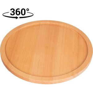 Joy Kitchen houten borrelplank met sap rand rond ø 30 cm | tapasplank | draaiplateau hout | tapas servies | draaischijf | ronden serveerplank | roterend | draaiplateau | houten snijplank | borrelpakket | tapasplank