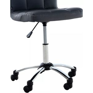 In And OutdoorMatch Werkkruk Cleveland - Zwart - Op wielen - Kunstleer - Ergonomische bureaustoel - Voor volwassenen - In hoogte verstelbaar 46-60cm