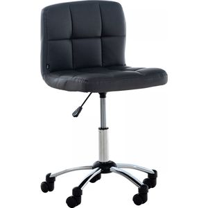 In And OutdoorMatch Werkkruk Cleveland - Zwart - Op wielen - Kunstleer - Ergonomische bureaustoel - Voor volwassenen - In hoogte verstelbaar 46-60cm