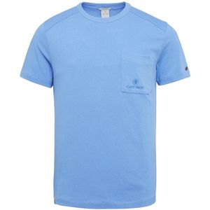 Cast Iron - T-Shirt Borstzak Blauw - Heren - Maat S - Regular-fit