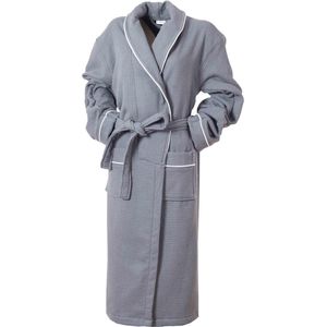 Bamboe - Wafel Badjas - Antraciet - Gevoerd - Unisex