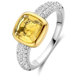 TI SENTO Dames Ring - 925 zilver - Geel - Maat 19.00 mm / maat 60 - 12331DY