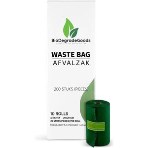 Biologisch Afbreekbare Afvalzakken 2/3L - Composteerbare Sterke Lekvrije Biozakken - 200 Stuks - GFT en Keukenafval