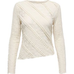 Only - Onlsage Ls Lace Top - T-shirt - Birch - Dames