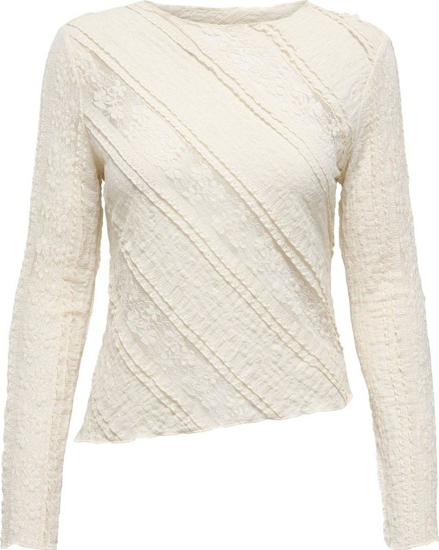 Only - Onlsage Ls Lace Top - T-shirt - Birch - Dames