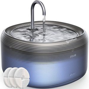 Kattenfonteinfilter/ Filter voor kattenfontein- 32L Ronde Waterfontein voor Katten met Kraantje Stil Reservoir-LED Licht-3 Filters-Lader