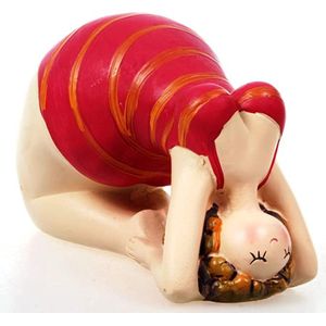 Chique ontwerp yoga dame in rood zwempak 11 cm figuurbrug setu bandhasana meisje vollere dame badmix dikke vrouw badkamer pilates joga