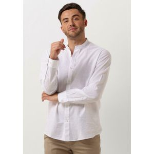 SELECTED MEN Slhregnew-linen Shirt Ls Band - met lange mouwen - Heren Wit - Maat XL