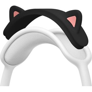 kwmobile kattenoortjes koptelefoon decoratie geschikt voor Apple AirPods Max headset - Gaming accessoires - Silicone in zwart / roze