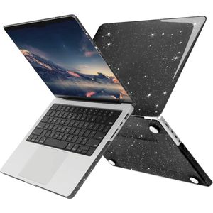 Glitter Case - Geschikt voor MacBook Pro 14 inch Hoes - Glitters - Voor M1, M2, M3 - A2442, A2779, A2992, A2918 - Zwart
