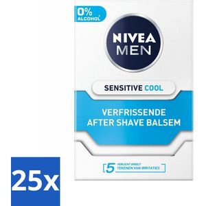 Nivea - Men - Sensitive Cool Aftershave Balsem - Zeewierextract & Kamille - Alcoholvrij - 100 ml - Bulkverpakking - 25 stuks