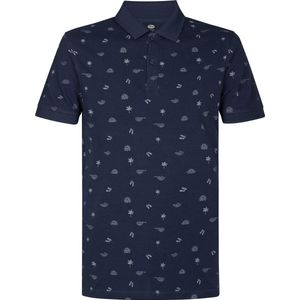 Petrol Industries - Heren All-over Print Polo Outer Banks - Blauw - Maat XXL
