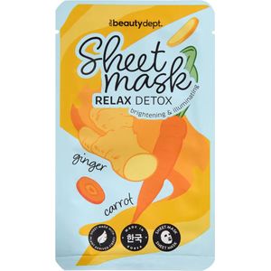 Beauty dept face tissue mask - gezichtsmasker - relax detox - ginger carrot - gember wortel - korea