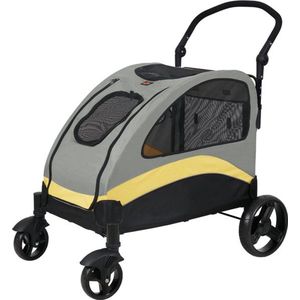Gran Vida® - Hondenbuggy - Voor Kleine Honden - Inklapbaar - Alle Terreinen - 4 Wielen - Veilig en Stabiel - Grijs