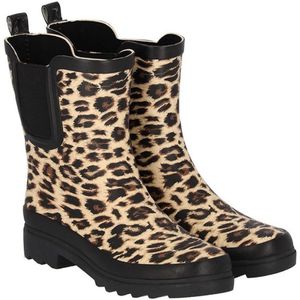 XQ - Chelsea Rubber Rain Boots - Luipaard Print - Damesregenlaars