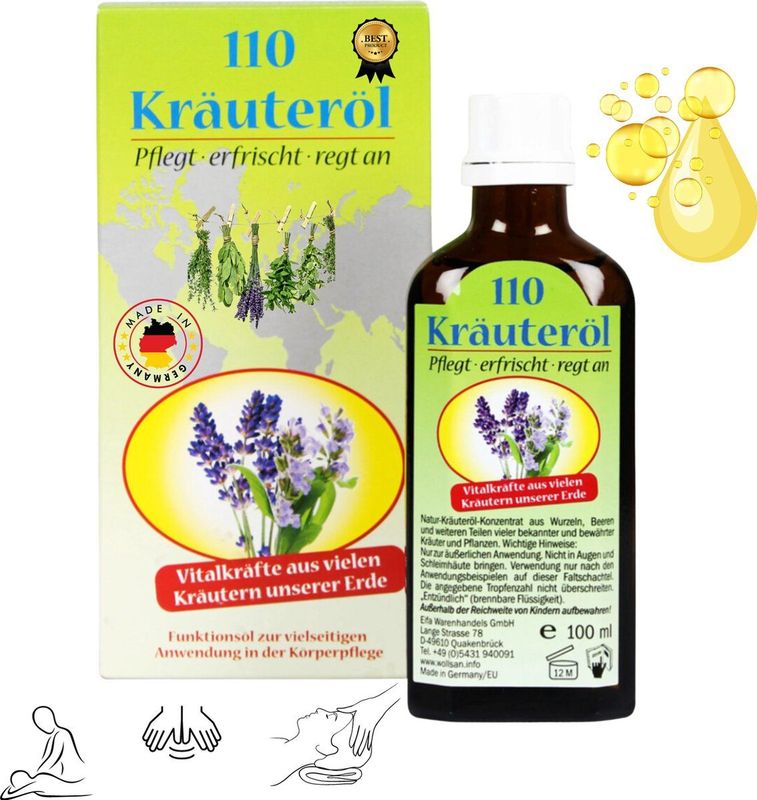 110 Kruidenolie - Kruidenplanten - Kräuteröl olie - 100ML - Massage Olie