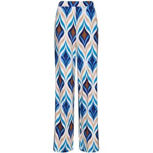 Pastunette Broek Ocean Drift - Beige/Blauw - Viscose - Maat 48