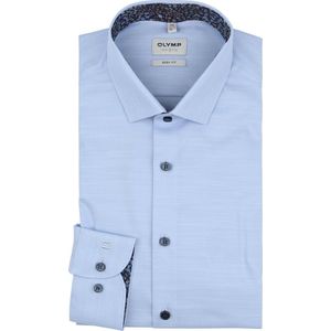 OLYMP - Level 5 Overhemd Stretch Blauw - Heren - Maat 37 - Slim-fit