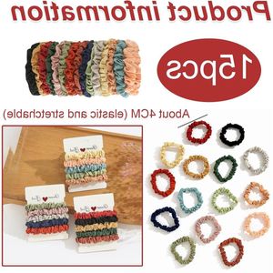 Set van 15 zijdezachte scrunchies - elegante satijnen haarelastieken - duurzaam en zacht - voor vrouwen - dagelijks gebruik en speciale gelegenheden
