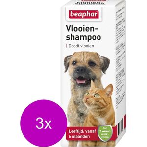 Beaphar Vlooienshampoo Hond/Kat - Anti vlooienmiddel - 3 x 100 ml