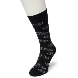 Bonnie Doon Heren Sokken met Auto Print maat 40/46 Donker Grijs - Thema Sokken - Auto's - Cadeau Sokken - Word je Happy en vrolijk van - Zacht Katoen met Gladde Teennaad - Comfortabel - Perfect Cadeau - Anthracite - BT992104.118