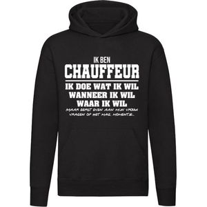 Chauffeur | verjaardagkado | verjaardag kado | cadeau | grappig | jarig | Unisex | Trui | Sweater | Hoodie | Capuchon | Zwart