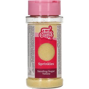 FunCakes Sanding Sugar - Gekleurde Suiker - Taartdecoratie - Geel - 80g