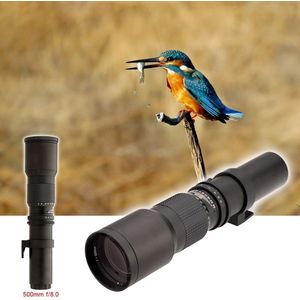 500mm F/8.0 super telelens zoomlens MF voor Canon EOS EF body's zwart