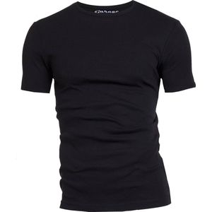 Garage 301 - Semi Bodyfit T-shirt ronde hals korte mouw zwart XXL 100% katoen 1x1 rib