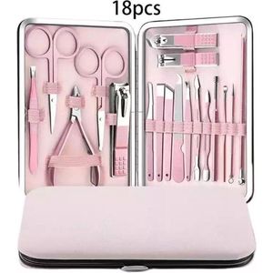 Luxe 18-delige Manicure Set - Manicure Pedicure Set- Nagelverzorging- Met Opbergetui