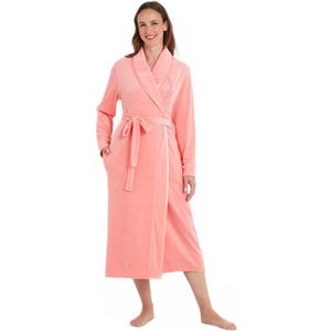 Lange fluwelen badjas met sjaal en kraag