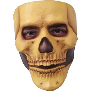 Partychimp Oud Skelet Schedel Skull Gezichts Masker Halloween Masker voor bij Halloween Kostuum Volwassenen - Latex - One-size