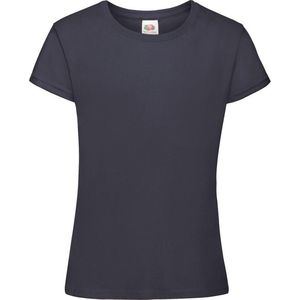 Fruit Of The Loom Girls Sofspun T-shirt met korte mouwen. (Donker Marine)