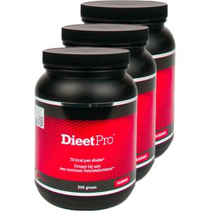 Dieet Pro | Aardbei | 3 stuks | 3 x 500 g (22 shakes)